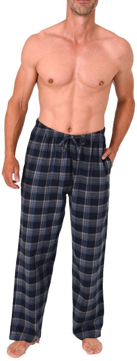 Normann herenpyjamabroek van flanel in een elegante geruite look - ook in grote maten