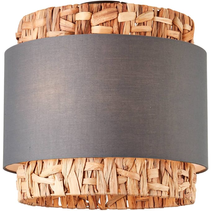 Plafondlamp Waterlilly rotan met grijze stof - 99828/22