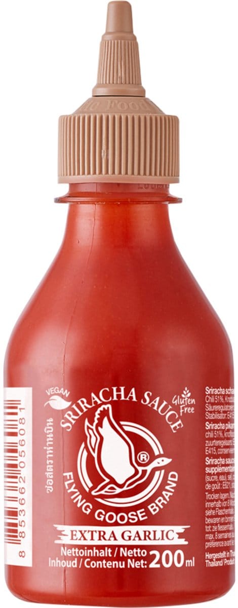 Flying Goose Srirachasaus met Knoflooksmaak 24 x 200 ml