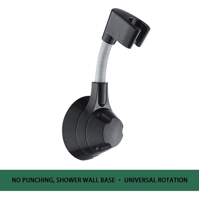 Support de pomme de douche à ventouse, Support de pomme de douche réglable, Support de douche à Rotation multi-angle sans poinçon gray