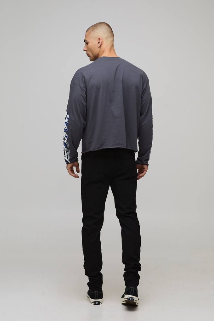 Skinny Stretch Fit gewassen jeans | Black | Size 30R