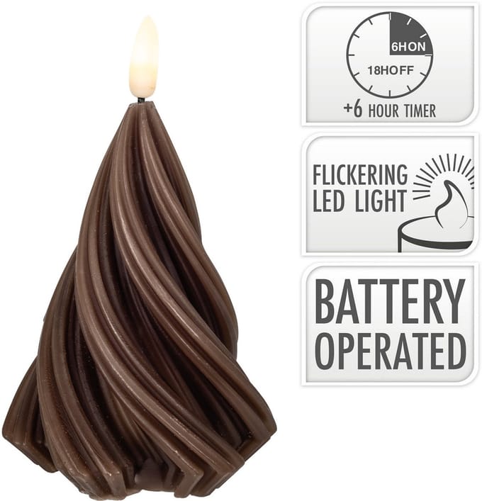 Waxkaars boom LED bruin 13cm decoratie speelgoed.