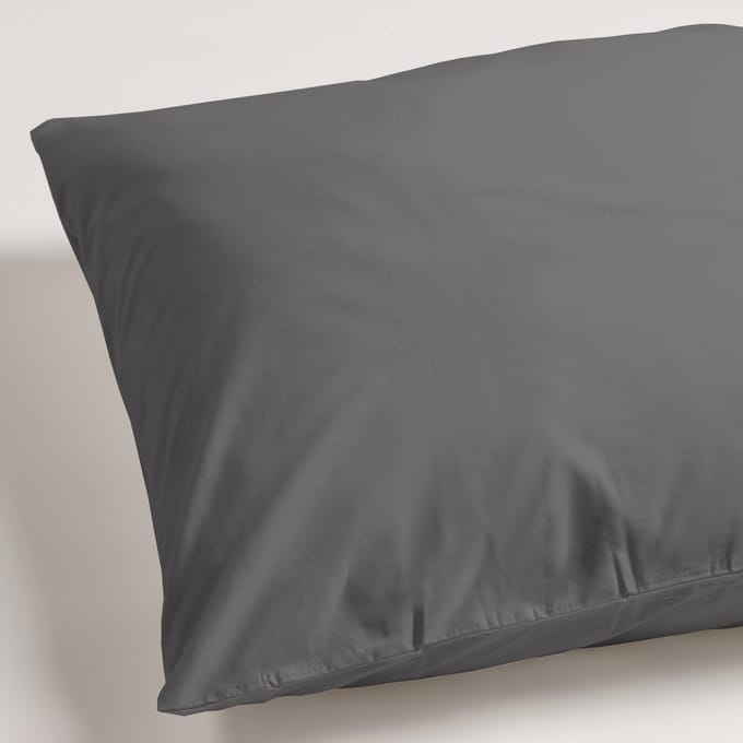 Ambiante Percaline Kussenslopen - 60x70 cm - set van 2 - Antraciet