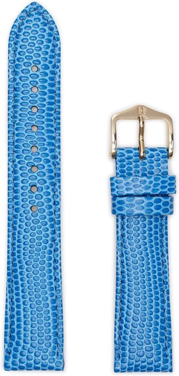 Hirsh Horlogeband Rainbow Donkerblauw - Leer - 14mm