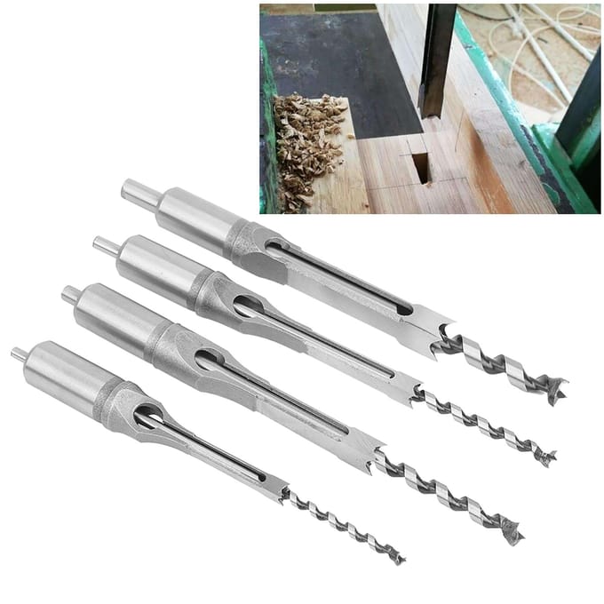 4 stuks Vierkante Gat Boorbits 14 516 38 12 Hout Steekbeitel Set Hout Boren Handgereedschap