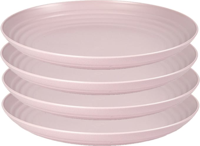 PlasticForte Rond bord/camping bord - 4x - D22 cm - lichtroze - kunststof