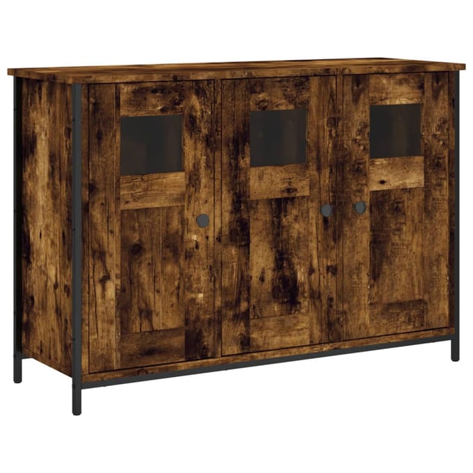 vidaXL - Dressoir - 100x35x70 - cm - bewerkt - hout - gerookt - eikenkleurig