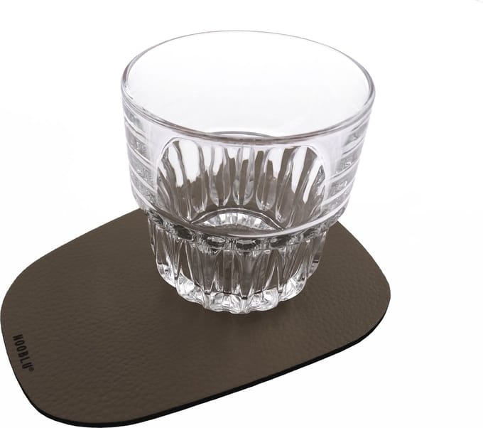 NOOBLU PEBL onderzetters 17 x 13 cm - Kleur: Lead grey, Aantal: set van 6