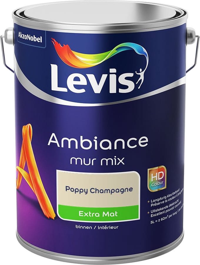 Levis - Ambiance Mur Extra Mat Mix - Poppy Champagne - Mengverf - 5 L