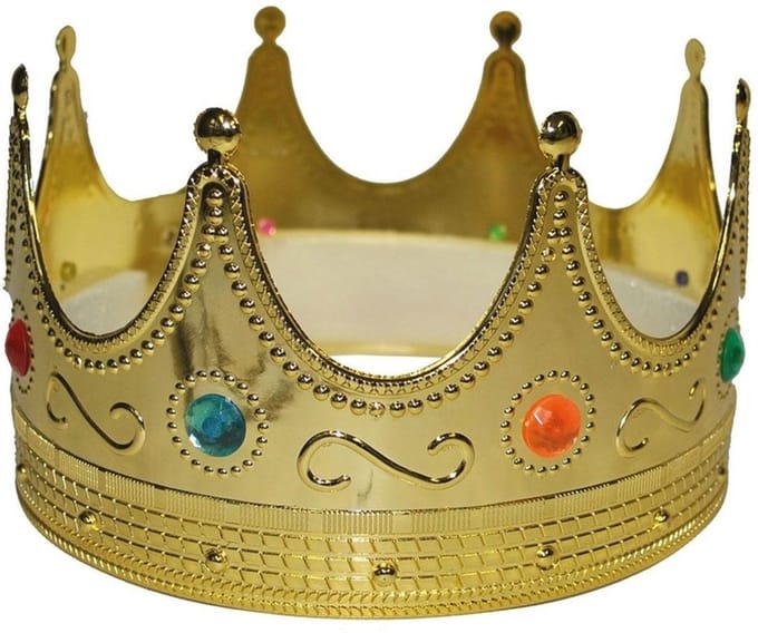 Luxe gouden koningskroon - voor volwassenen - Carnaval/verkleed accessoires