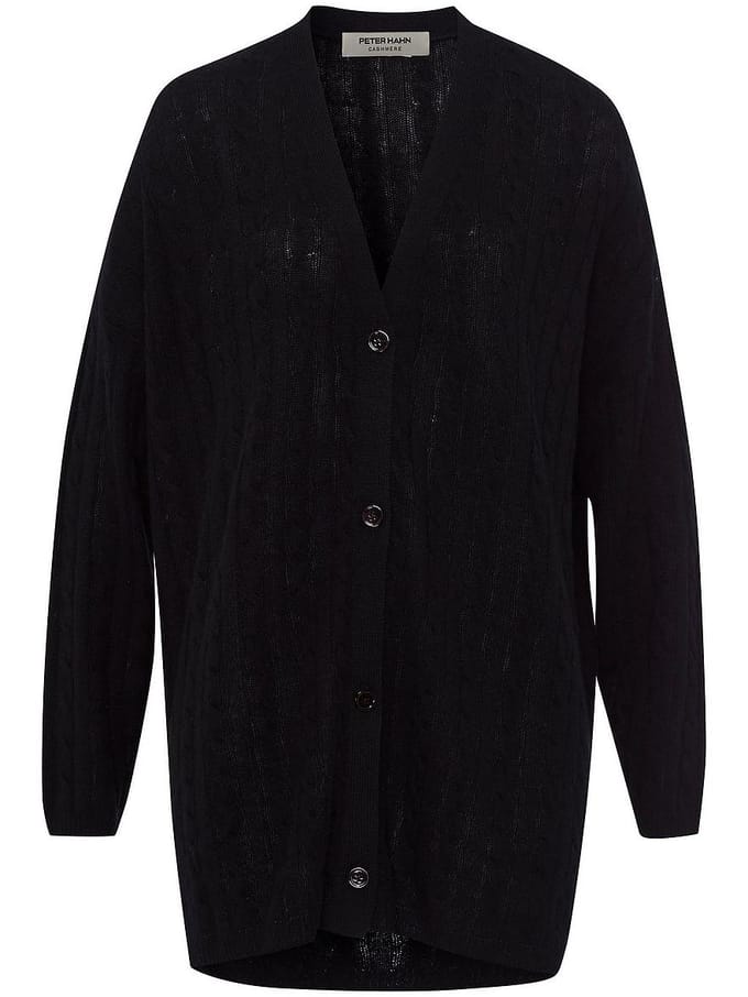 Lang vest 100% kasjmier Van Peter Hahn zwart