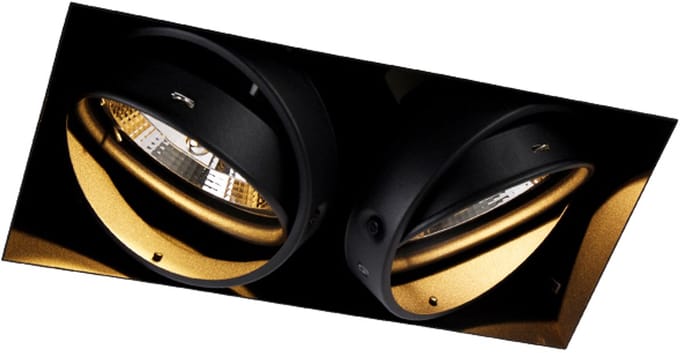 QAZQA Inbouwspot zwart GU10 AR111 Trimless 2-lichts - Oneon