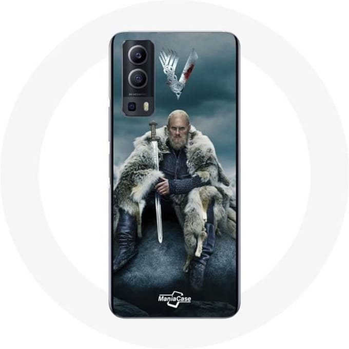 Coque pour Vivo Y72 - MANIACASE - Vikings Saison 6 - Ragnar Lothbrok - Gris - Rigide gris