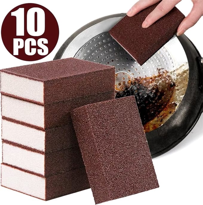 spons - Borstel - Potten - Pannen - Magic Nano Emery - Sponzen - Reinigen - 10 x
