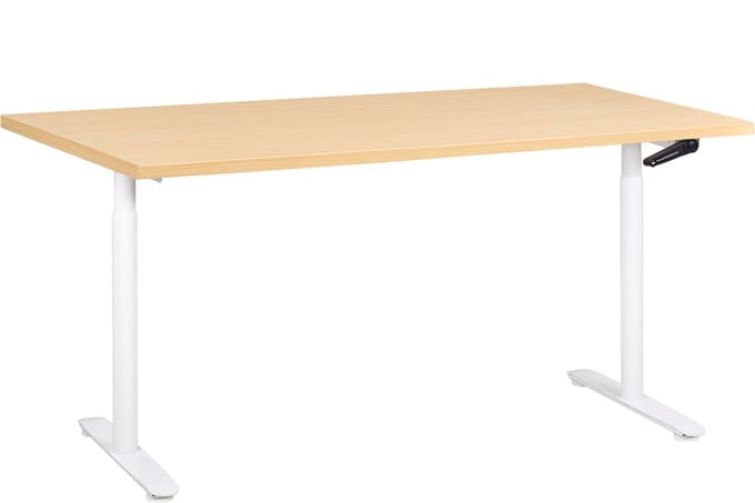 DESTINAS - Sta-bureau - Wit/Lichtbruin - 160 x 72 cm - Vezelplaat