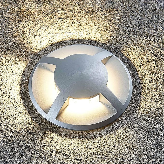 Lucande - Grondspots - 1licht - Aluminium - H: 2 cm - GU10 - titanium