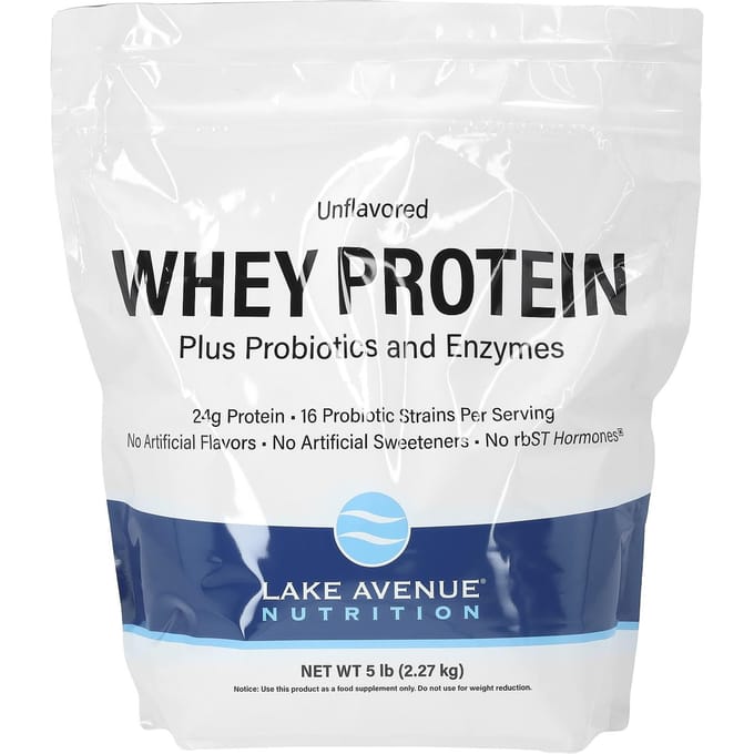 Wei-eiwit + Probioticum, Zonder smaak, 2,27G (5lb)