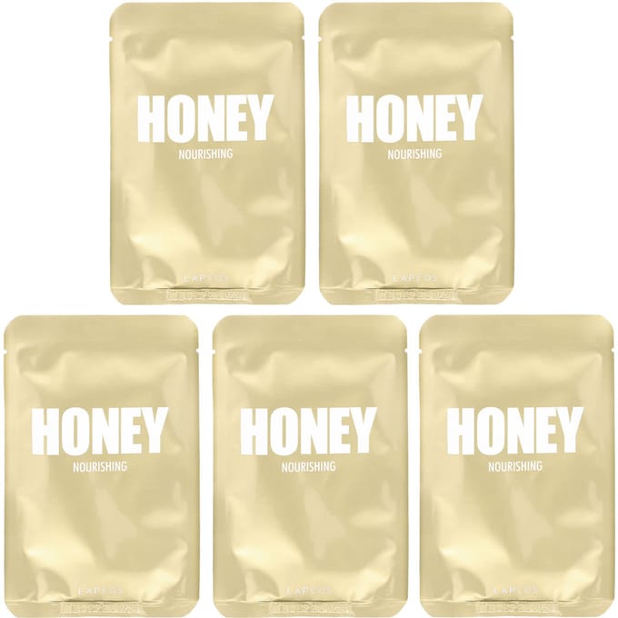 Lapcos, Masque de beauté au miel, nourrissant, 5 feuilles, 27 ml (0,91 fl oz) beige