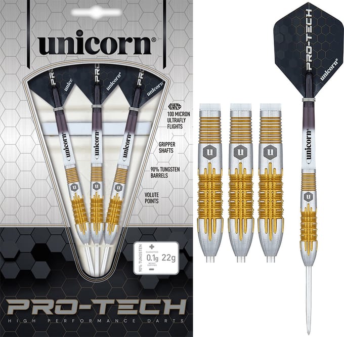 Unicorn Pro-Tech 1 90% 22 gram Steeltip Dartpijlen