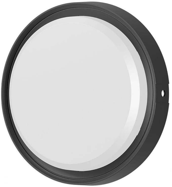 LED Buiten Wandlamp met Bewegingssensor - Brinton LED Bulkhead - 18W 2020lm - IP65 Waterdicht - 830 Warm Wit 3000K - Rond - Zwart