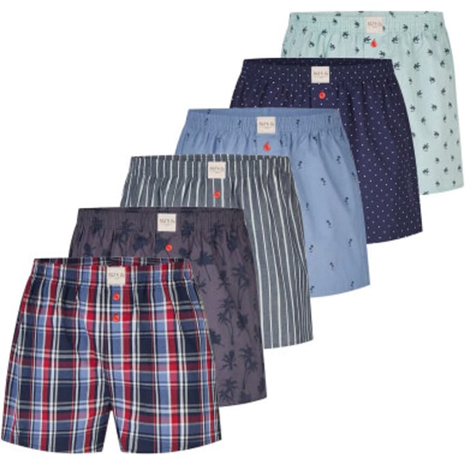 Phil & Co Wijde Boxershorts Heren 6-Pack Multicolor D715 - Maat M
