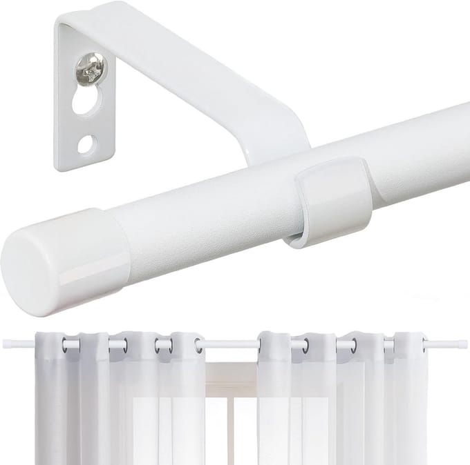 Gordijnroede Set - Raamstang - Venster Decoratie - Verstelbaar & Stevig - 71-112 cm - Mat Wit