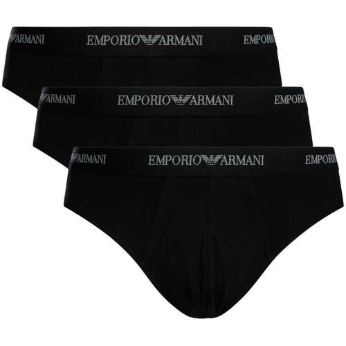 Armani slips met logo band 3-pack zwart