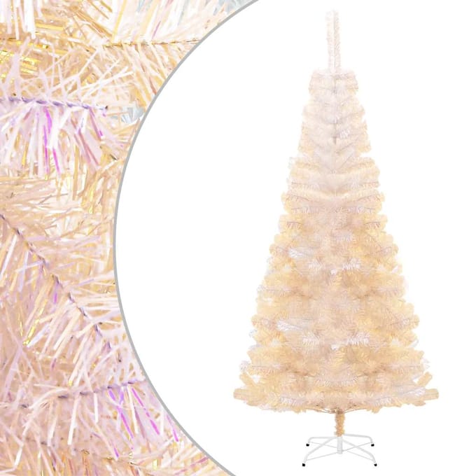 vidaXL - Kunstkerstboom - met - iriserende - uiteinden - 180 - cm - PVC - wit