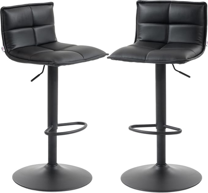 HOMCOM barkruk - PU, metaal - 44x45x106cm - Zwart