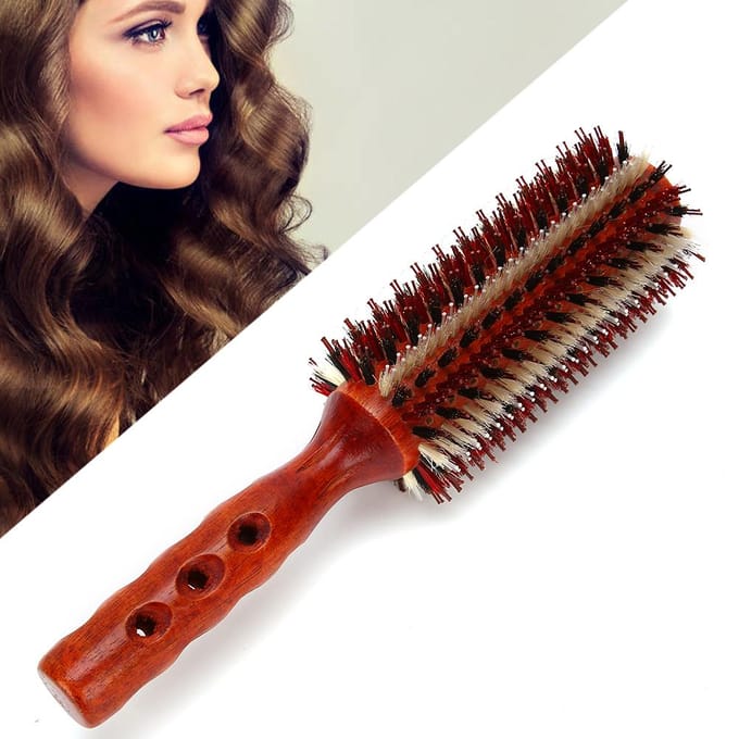 Ronde Haarborstel Professioneel Groot Salon Kapper Kapsalon Krullend Haar Styling Kam Borstel brown