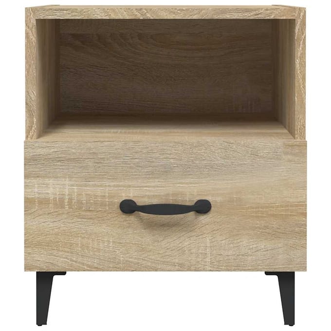 vidaXL - Nachtkastje - bewerkt - hout - sonoma - eikenkleurig