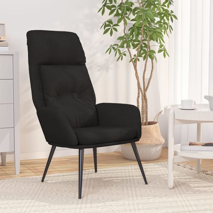 vidaXL - Relaxstoel - kunstsuède - zwart