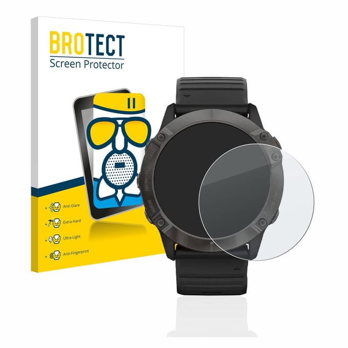 BROTECT - Screenprotector voor Garmin Fenix 6X Pro - Folie Beschermfolie Beschermglas matte