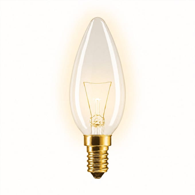 1x Kaarslamp Gloeilamp E14 - 25W - Warm Wit Licht (2700K) - 150 lm - 1 jaar - Dimbaar
