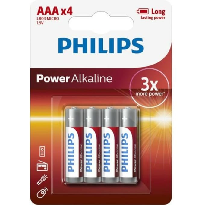 Philips Power LR03 AAA batterij (potlood) Alkaline 1.5 V 4 stuk(s)