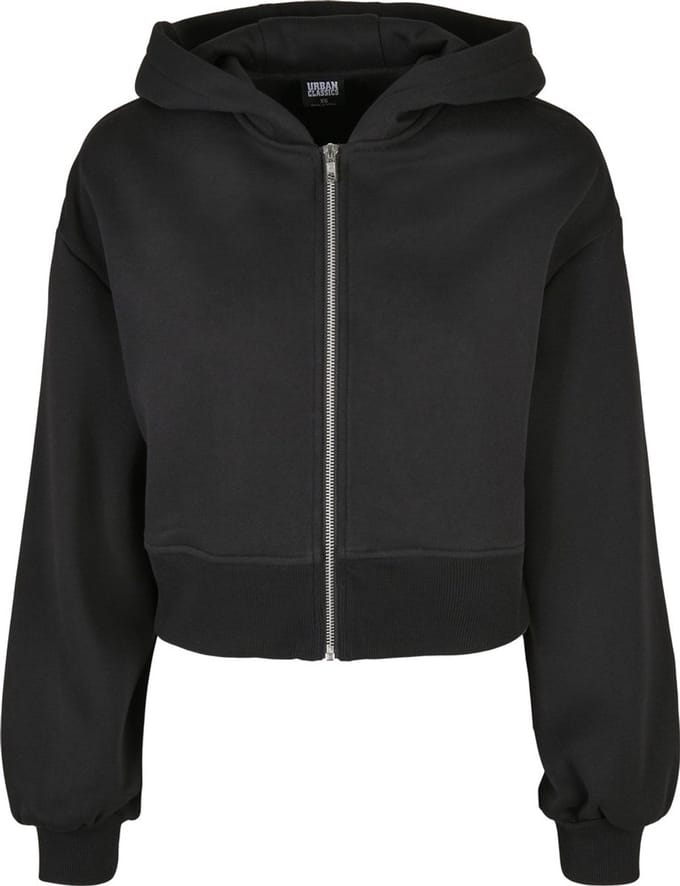Urban Classics - Short Oversized Zip Jacket - S - Zwart