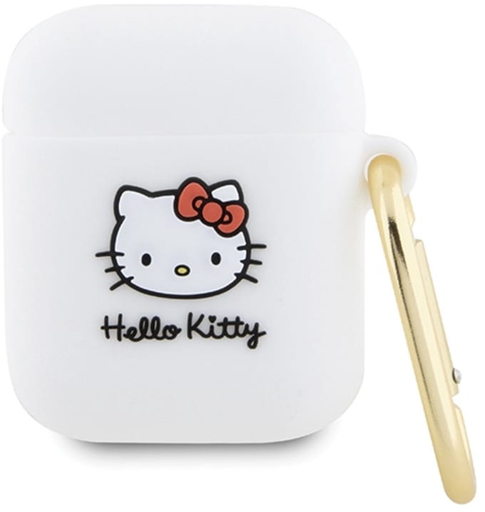 Hello - Kitty - Siliconen 3D Kitty Hoofdhoes voor AirPods 1/2 - wit