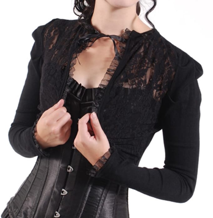 Banned - Lace Bolero - Kant - L - Zwart