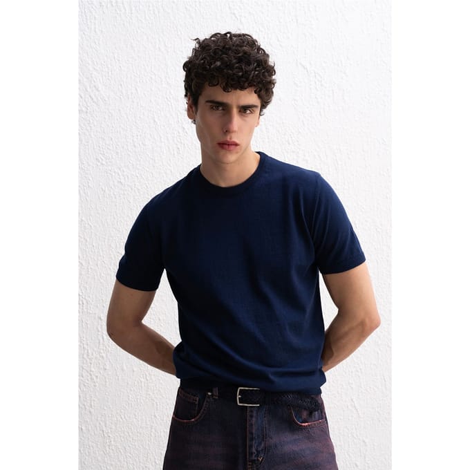 Effen Crew Neck Katoenen T-Shirt