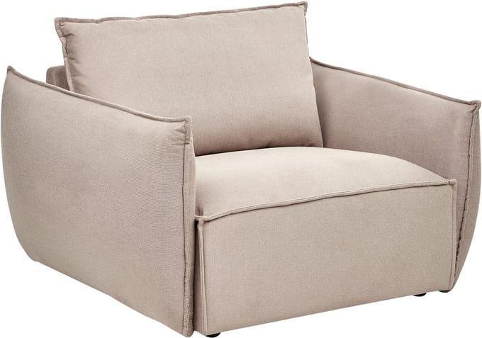 KUNES - Fauteuil - Taupe - Polyester