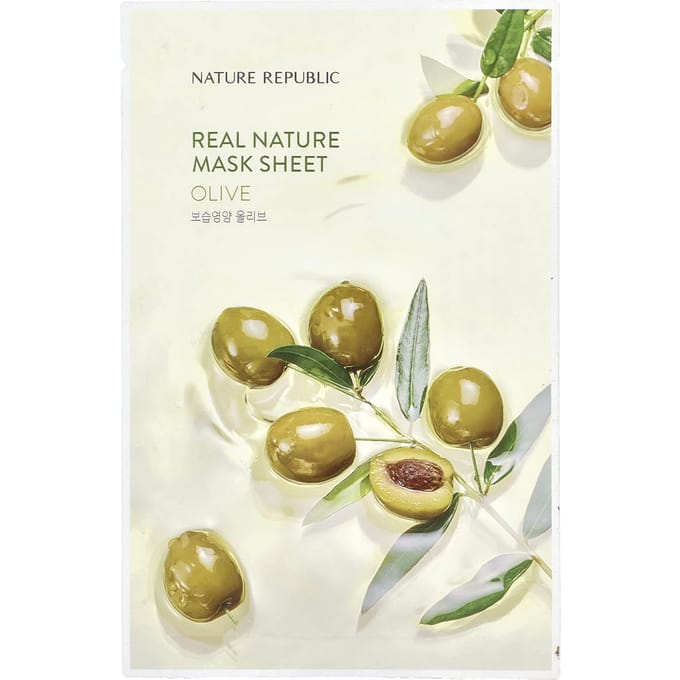 Nature Republic, Masque de beauté Real Nature, Olive, 1 feuille, 23 ml (0,77 fl oz) beige