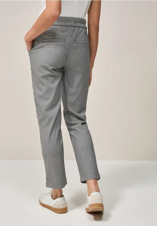 Gestreepte seersucker broek
