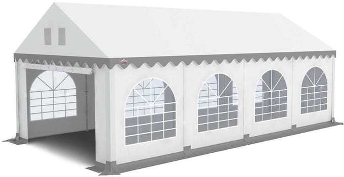 GO-PRO | 4x8 | Partytent | Met grondframe | Wit-Grijs