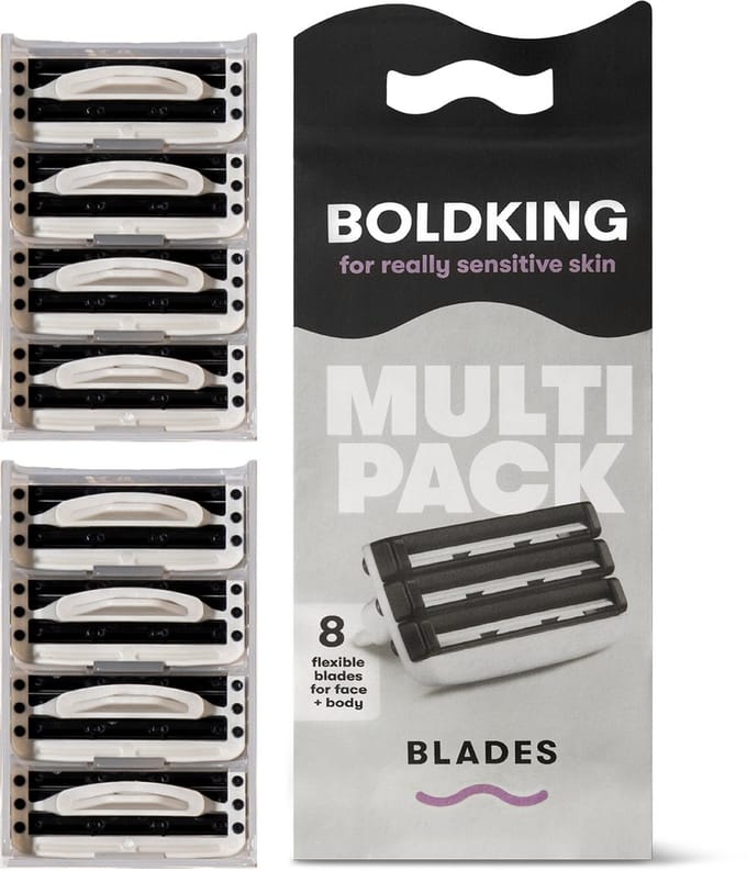 Boldking Scheermesjes Extra Sensitive - Scheermes Man & Vrouw - Scheerset Extra Gevoelige Huid - Heren & Dames - 8 Razor Blades Mannen