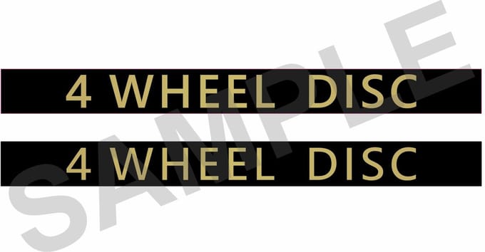 1970-1993 Pontiac Firebird doorhandle sticker goud look - opdruk: 4 wheel disk