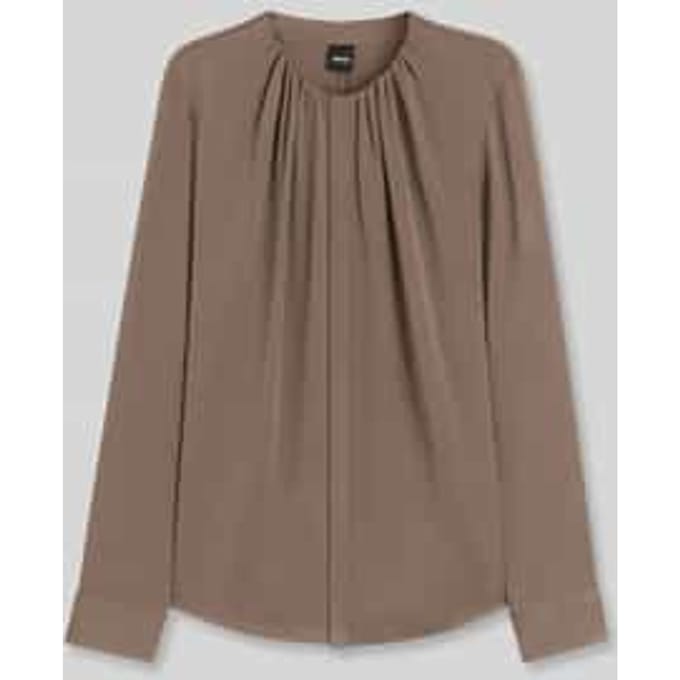 Regular fit blouse met lange mouwen van zijdemix model 'Banorah'