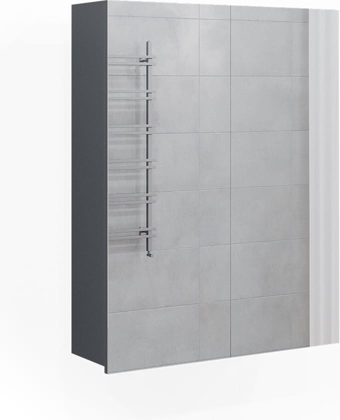 Vicco Fredd Badkamerspiegelkast – 60 x 77 cm Antraciet Hoogglans