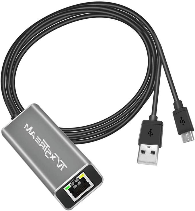 Ethernet Adapter - USB naar RJ45 - Stabiel Internet - Driver-vrij Installeren - 1 Meter Kabel - Zilver