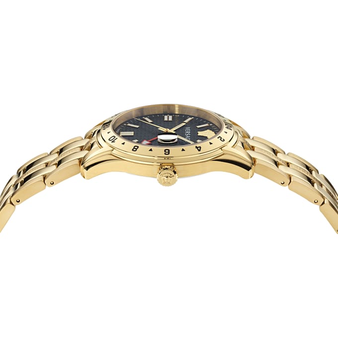 Versace Greca Time GMT VE7C00723 Horloge - Staal - Goudkleurig - Ø 41 mm