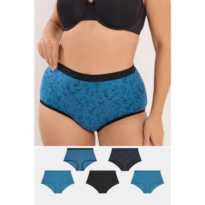 Yours 5 Pack Teal Blue Shooting Star Volledige Slips Size 46-48